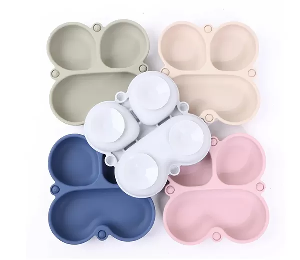BX0132 Silicone Butterfly Shape Plates with 4 Suction Cups