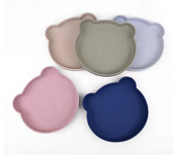 BX0125 Silicone Bear Shape Plate With Suction