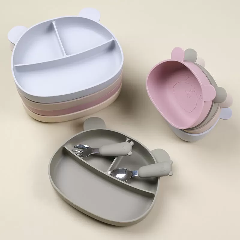 baby plates sets silicone feeding
