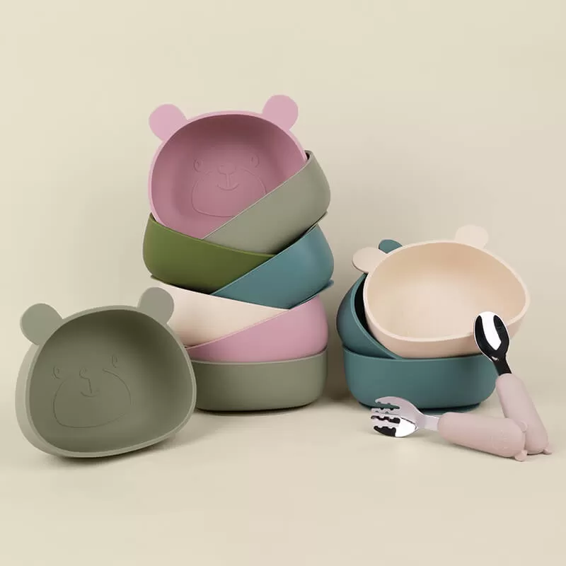 baby silicone feeding bowl