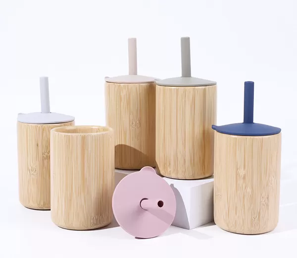 BX0090 Silicone Bamboo Straw Cup