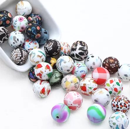 Printed Sillicone Beads