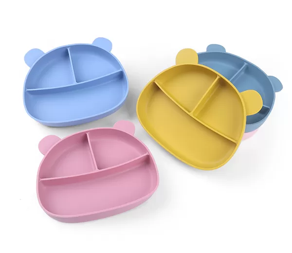 BX0048 Silicone Bear Shape Plate With Lid