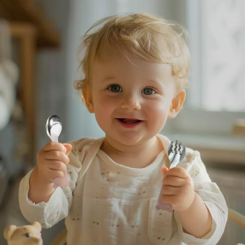 bx0049 stainless steel baby spoon fork