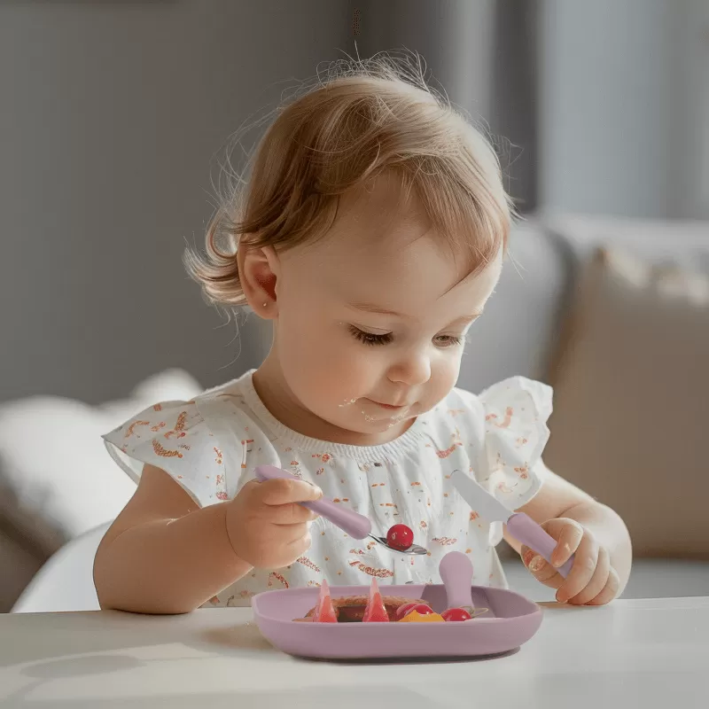 bx0065 silicone baby stainless steel spoon
