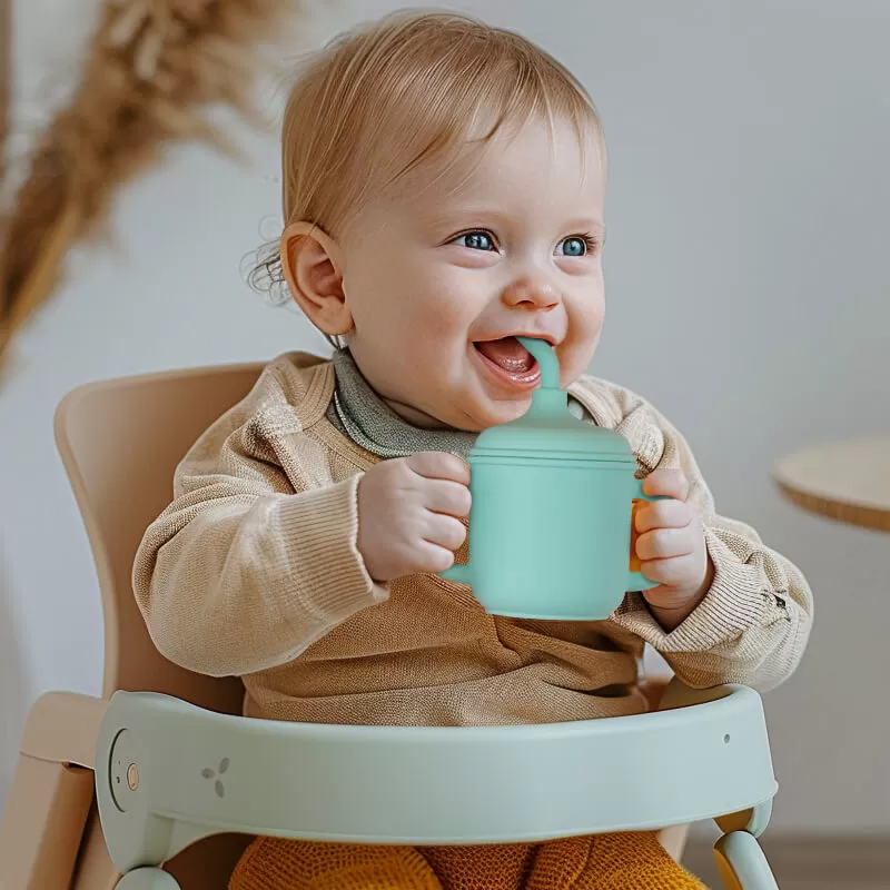 bx0066 silicone baby cup with straw
