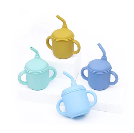 BX0066 Silicone Straw Cup With Lid And Handle
