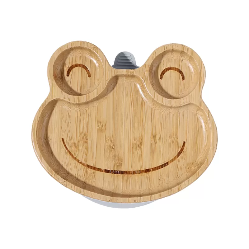 BX0084 Bamboo Plates with Silicone Suction