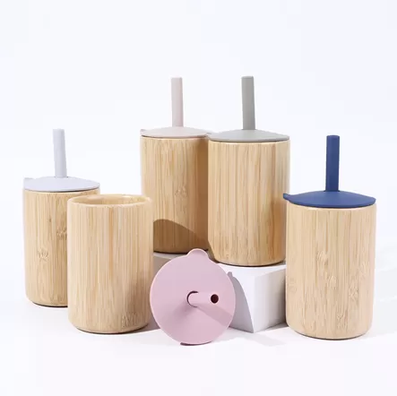 BX0090 Silicone Bamboo Straw Cup