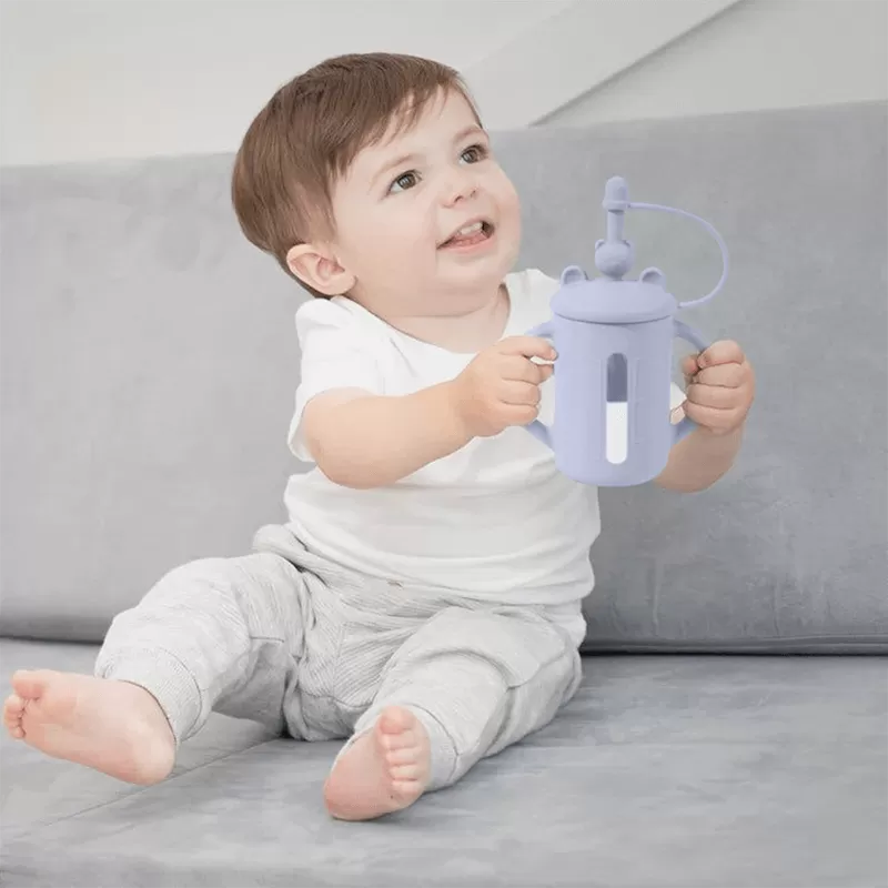 bx0095 2 in 1 silicone toddler kids baby sippy cup