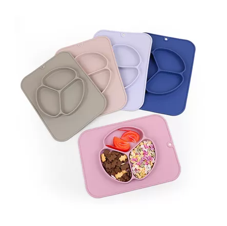 BX0104 Silicone Suction Plate with Built-in Placemat