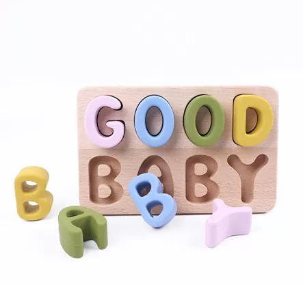 BX0121 Silicone GB Fitting Toy With Wooden Plate