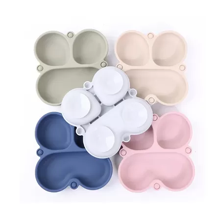 BX0132 Silicone Butterfly Shape Plates with 4 Suction Cups