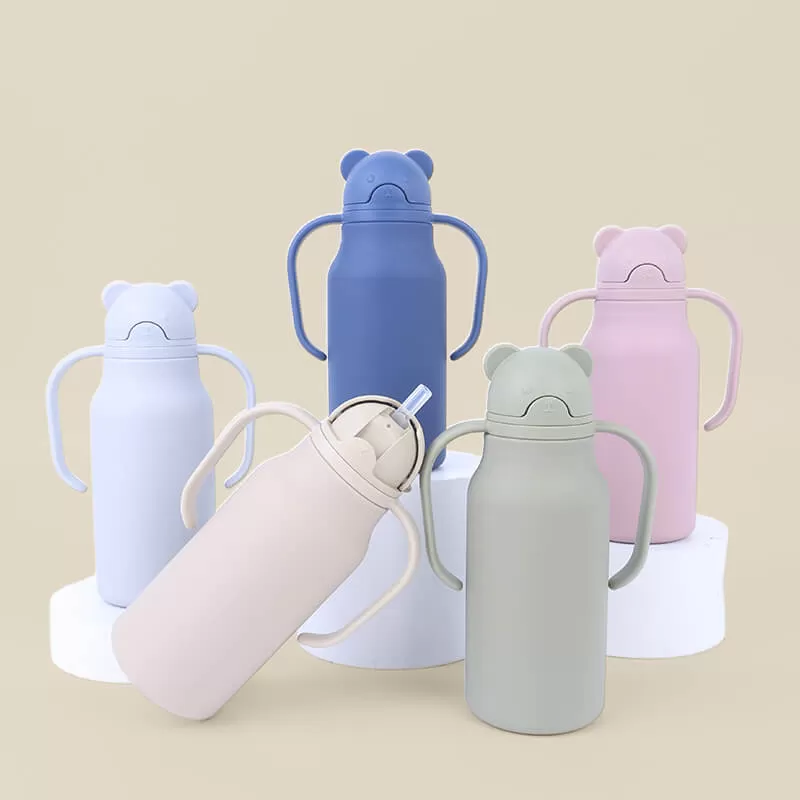 bx0152 silicone water bottle with straw