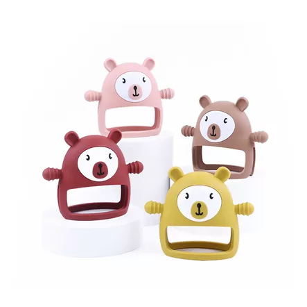 BX517 Silicone Bear Shape Baby Wrist Teether