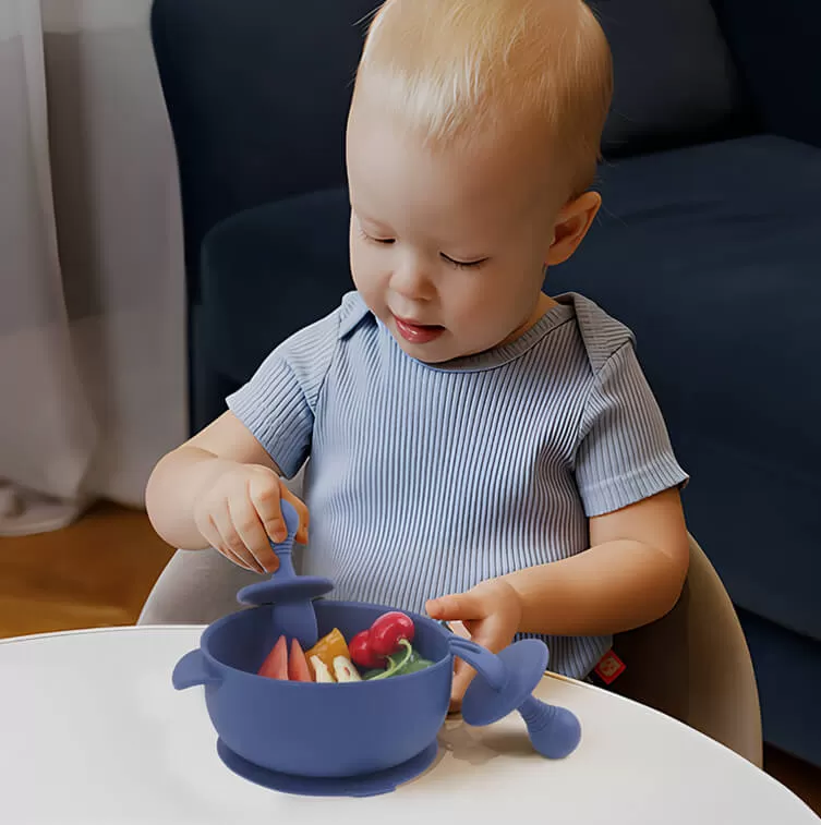 Detail Information of ﻿BX0140 Silicone Baby Spoon And Fork Set