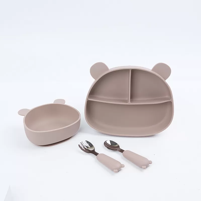 BX0048 Silicone Bear Shape Plate With Lid