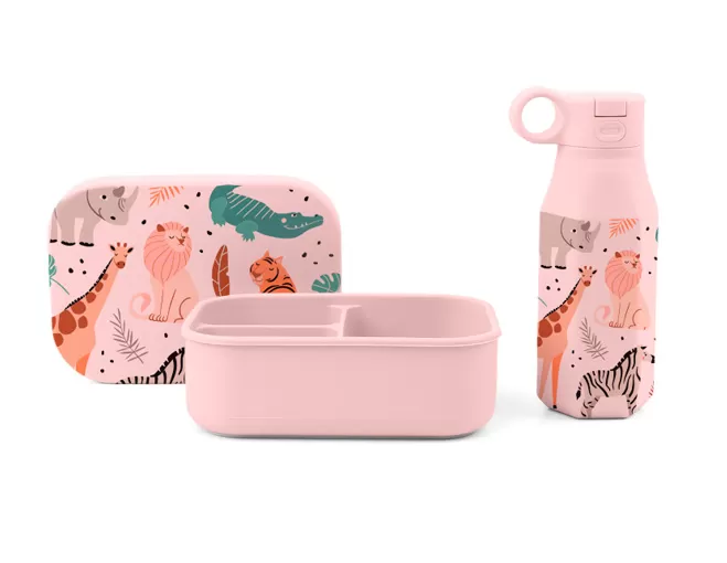 oem odm silicone lunch box with water bottle set