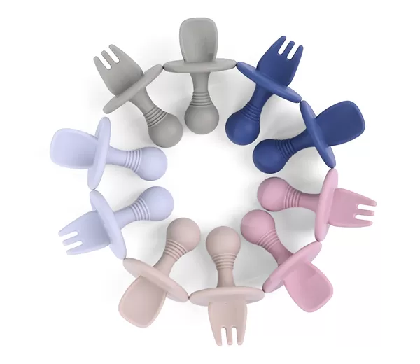 BX0140 Silicone Baby Spoon And Fork Set