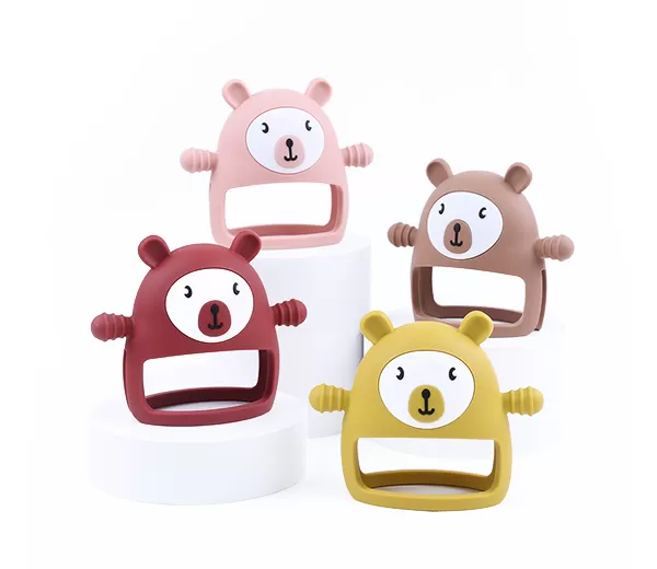 BX517 Silicone Bear Shape Baby Wrist Teether