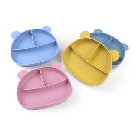 BX0048 Silicone Bear Shape Plate With Lid