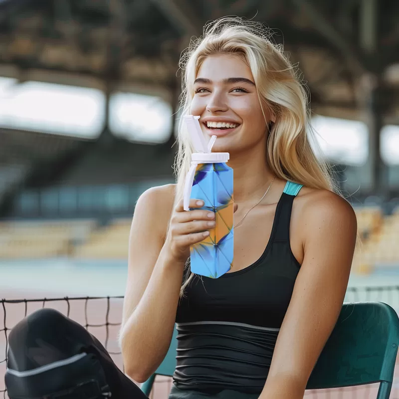 silicone collapsible sports water bottles