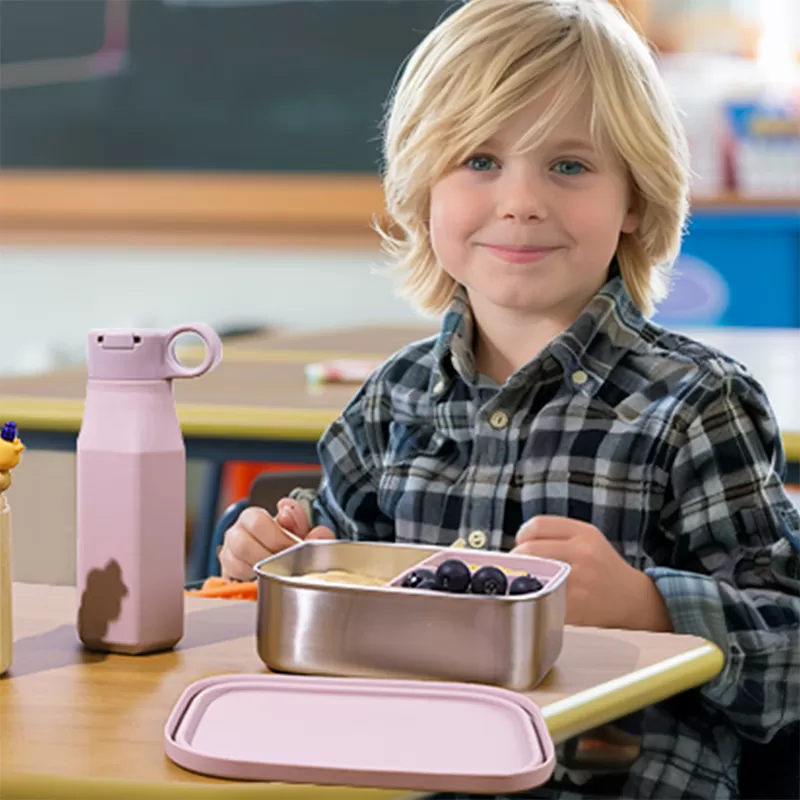 Perfect Lunch Combo for Kids: Silicone Lunch Box & Water Bottle