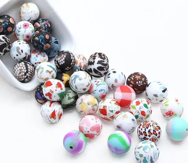 Printed Sillicone Beads