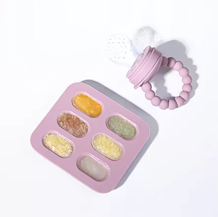 BX0055+BX0077 Silicone Sausage Ice Cube Tray + Silicone Fruit Feeder Set
