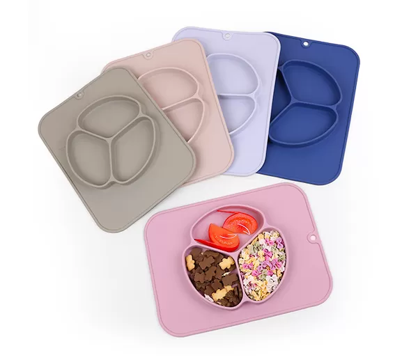 BX0104 Silicone Suction Plate with Built-in Placemat