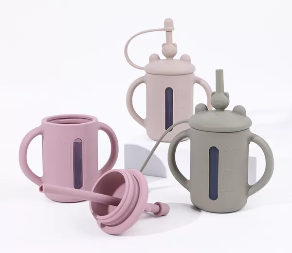 BX0095 Silicone Baby Sippy Cup With Spill Proof Straw&Lid