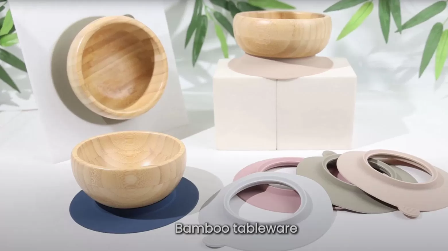 Video of BX0085 Bamboo Bowl With Silicone Suction