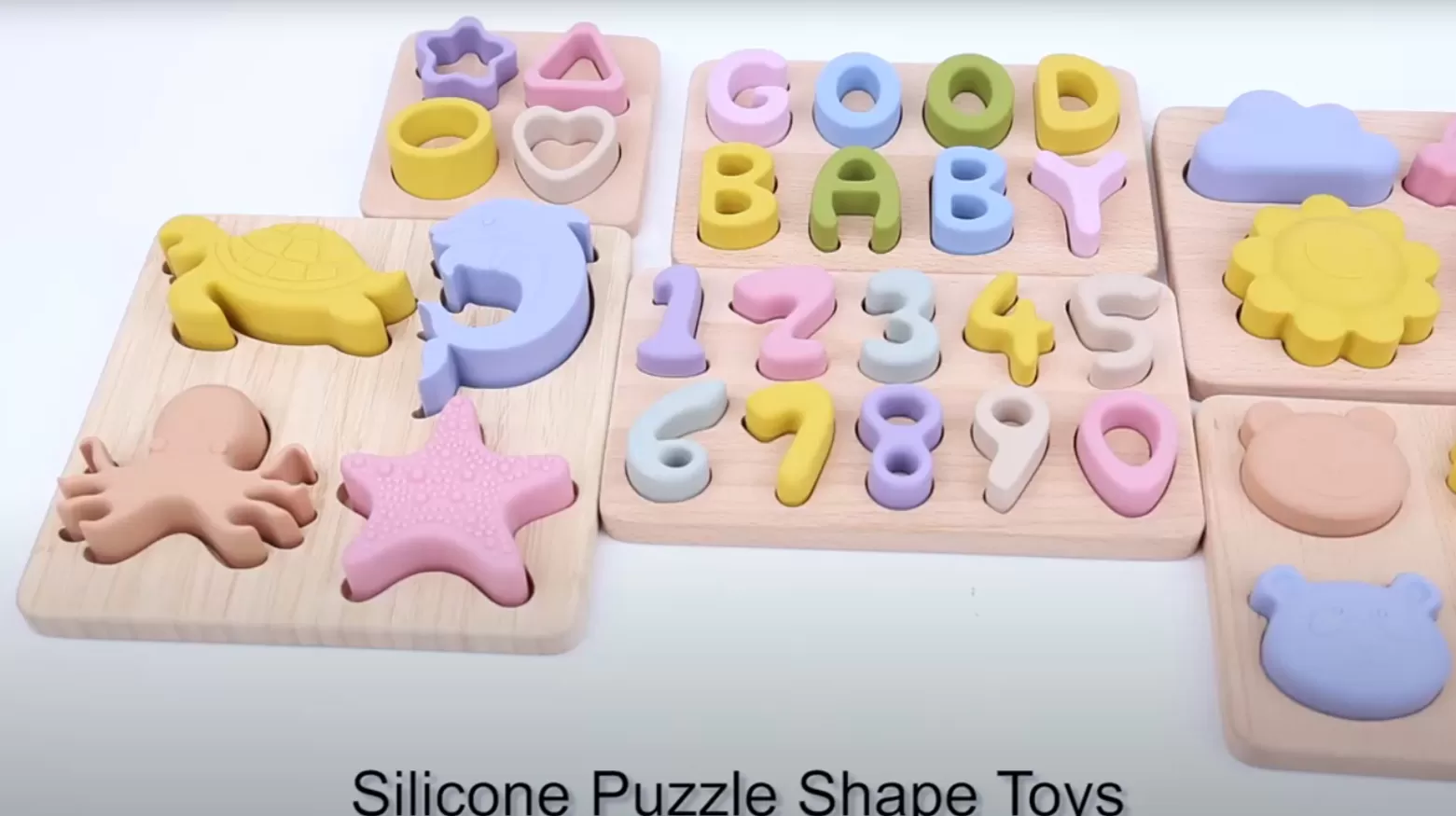 Video of ﻿﻿﻿BX0116 Silicone Geometric Patterns Fitting Toy With Wooden Plate