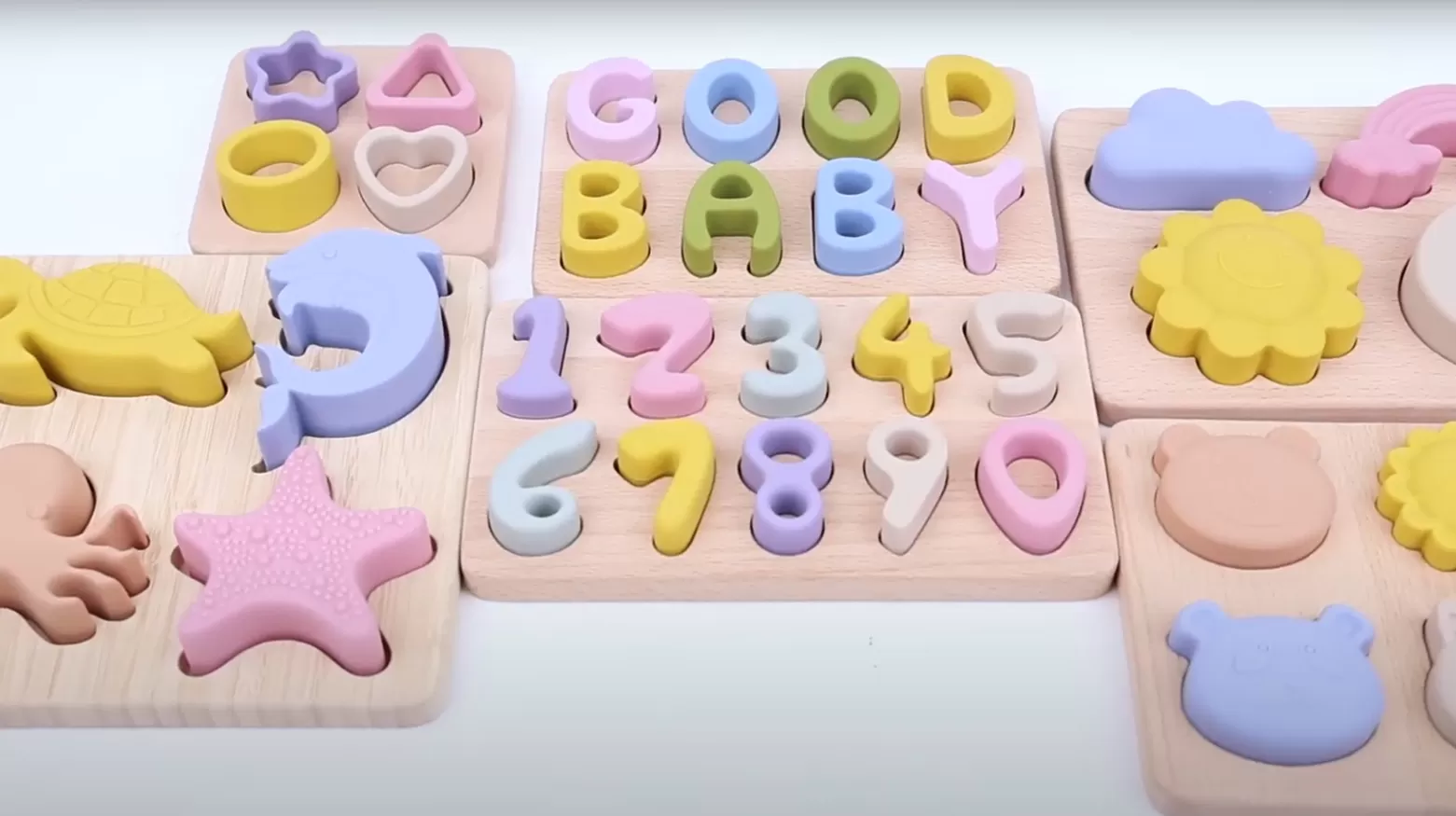 Video of ﻿BX0119 Silicone Sky Symphony Fitting Toy With Wooden Plate