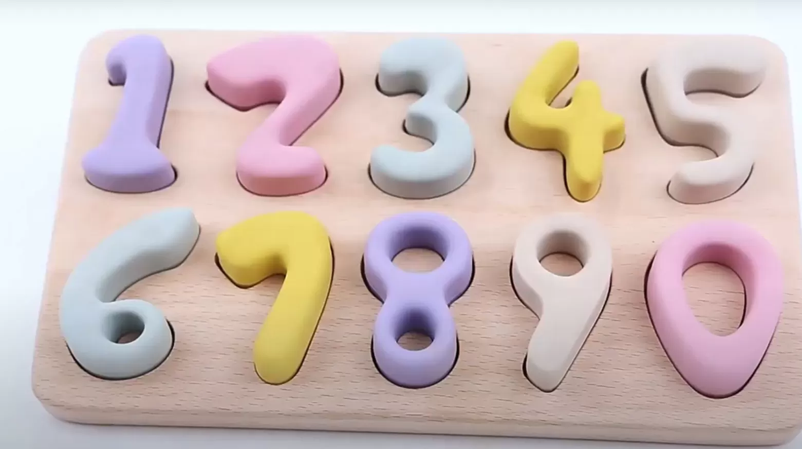 Video of ﻿BX0120 Silicone Number Fitting Toy With Wooden Plate