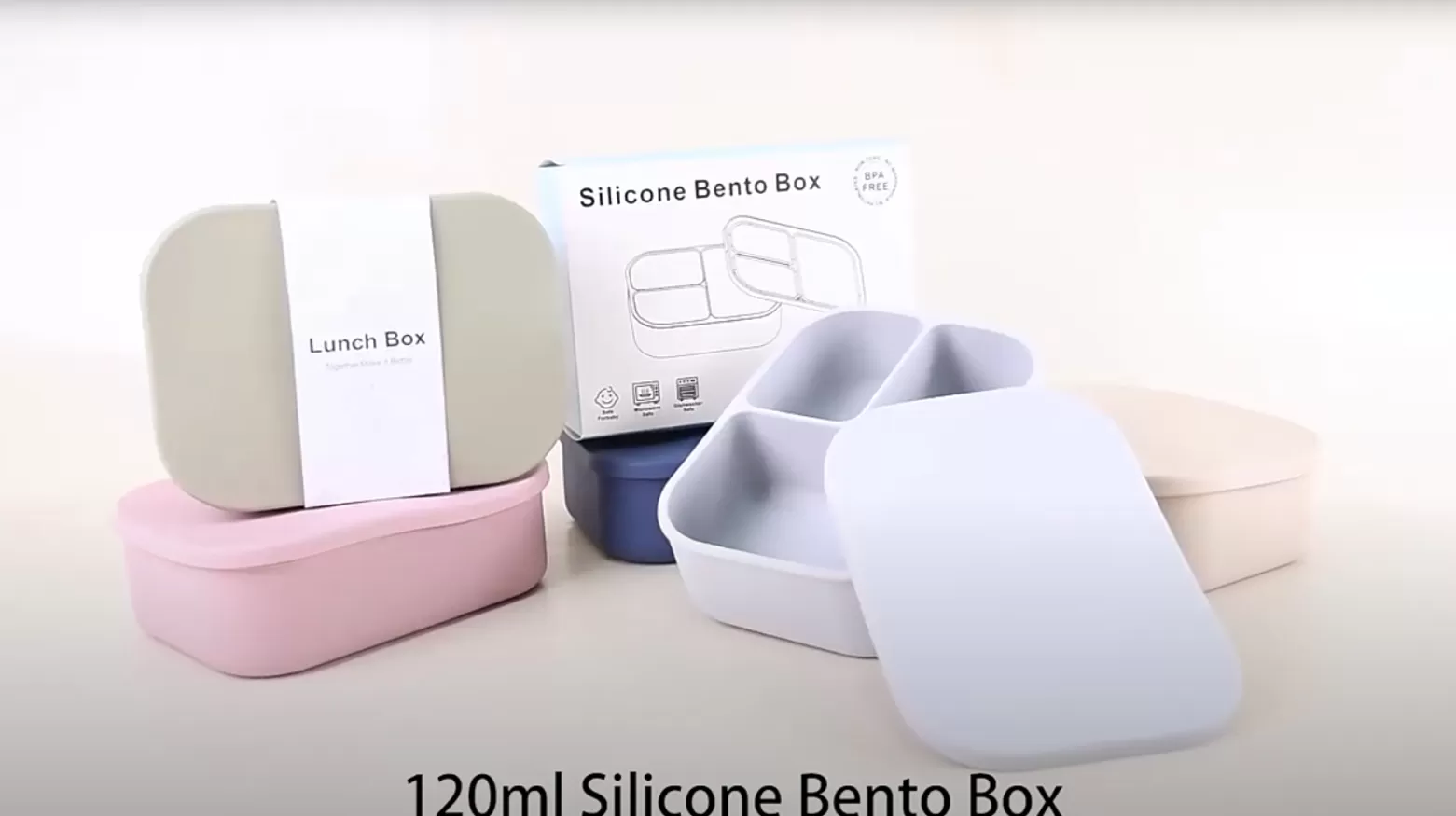 Video of ﻿﻿BX0127 1200 ml  Silicone Bento Box