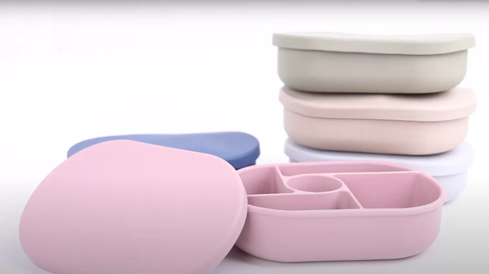 Video of ﻿BX0133 1200ml Silicone Bento Box With 5 Compartments