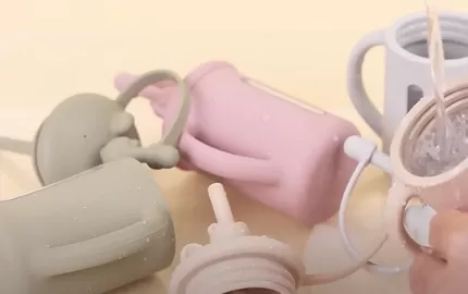 BX0095 Silicone Baby Sippy Cup With Spill Proof Straw&Lid
