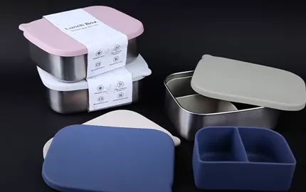 BX0097 Stainless Steel Bento Box With Silicone Lid