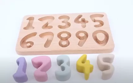 BX0120 Silicone Number Fitting Toy With Wooden Plate