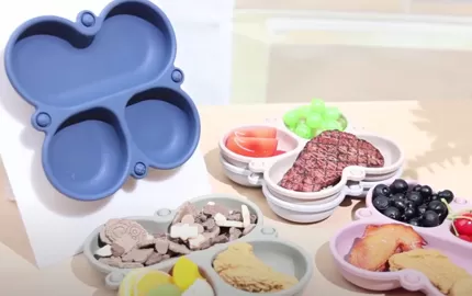 BX0132 Silicone Butterfly Shape Plates with 4 Suction Cups