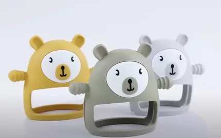 BX517 Silicone Bear Shape Baby Wrist Teether